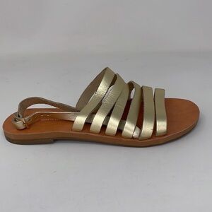 BC Sandals Gold Leather Strappy Slingback Born in California Size 7